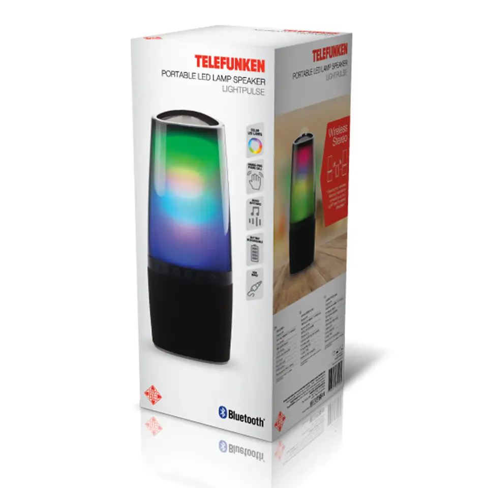 PARLANTE PORT. BT C/LUZ LIGHTPULSE TELEFUNKEN 6000755 6