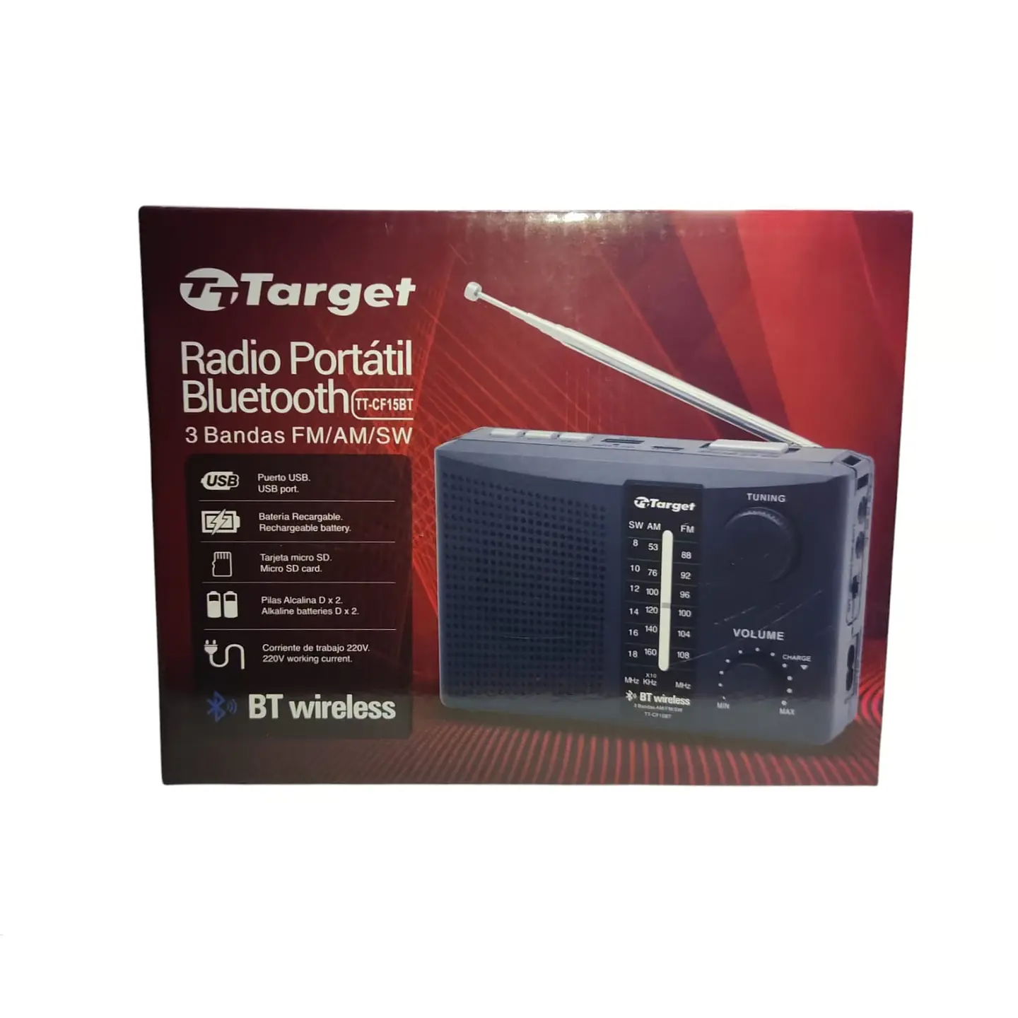 RADIO PORT. BT ANALOG. TARGET ELECTRONIC TT CF15BT 4