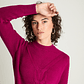 SWEATER MUJER CUELLO POLO MANGA LARGA LISO 816510 MAGENTA - Miniatura 4