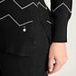 SWEATER MUJER CUELLO POLO MANGA LARGA APLICACIÓN LUREX 816512 NEGRO - Miniatura 3
