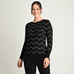 SWEATER MUJER CUELLO POLO MANGA LARGA APLICACIÓN LUREX 816512 NEGRO - Miniatura 1