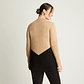 SWEATER MUJER CUELLO MEDIO BEATLE MANGA LARGA BICOLOR 816513 CAMEL - Miniatura 2