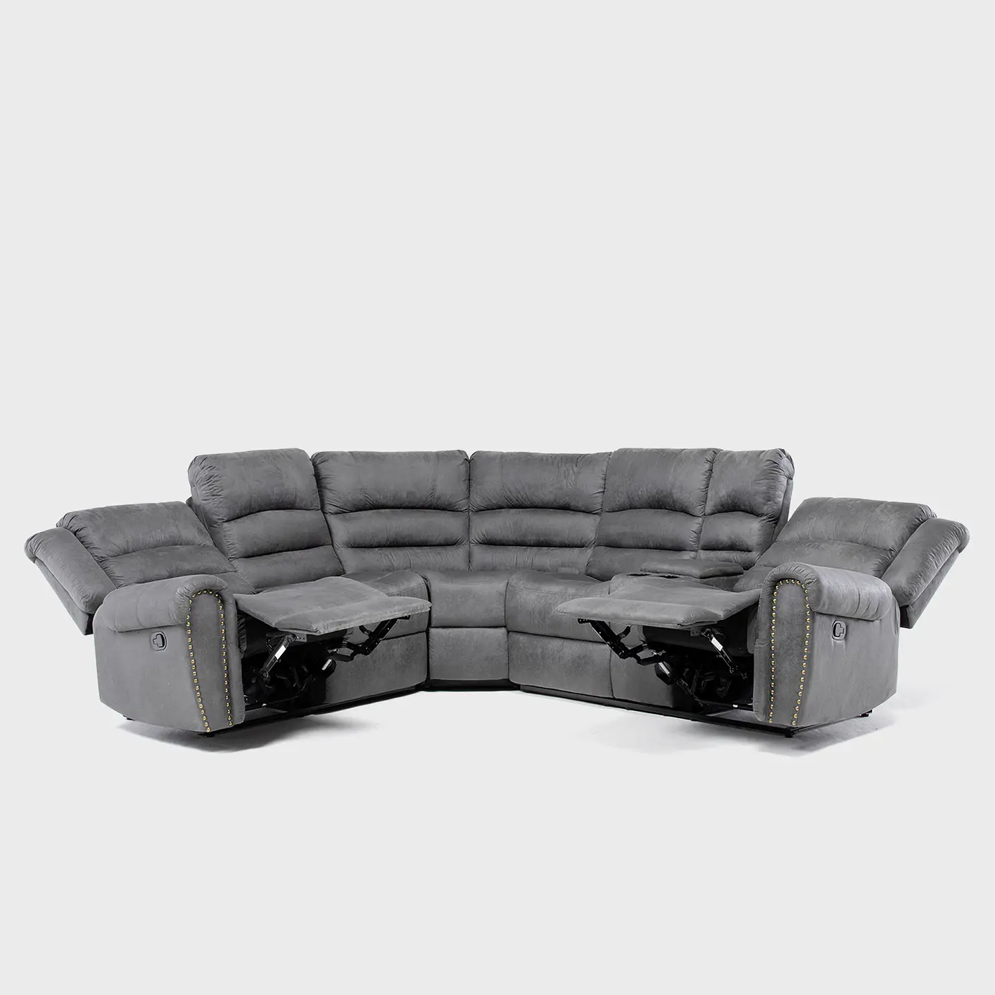 Seccional Arizona Cuero Viejo C/Vaso Gris Mb Daniels Fg-7245 1