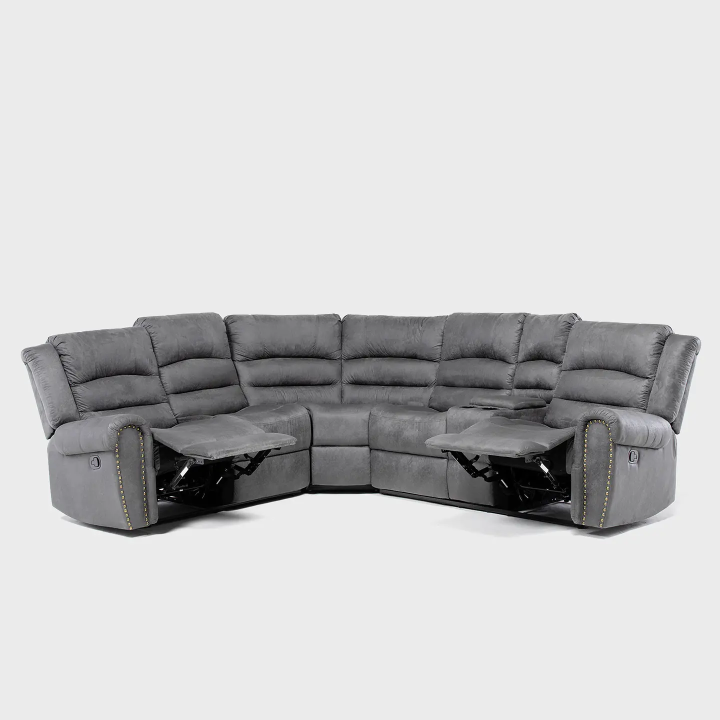 Seccional Arizona Cuero Viejo C/Vaso Gris Mb Daniels Fg-7245 2