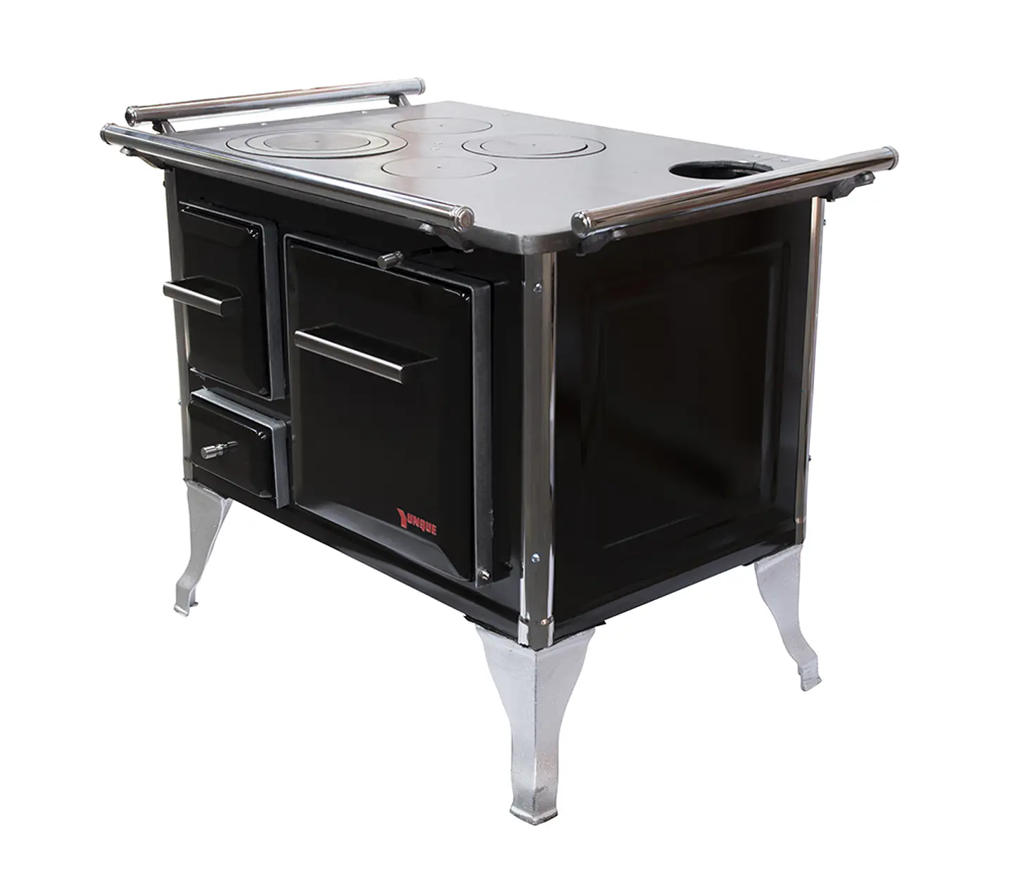 Cocina Leña 80X56 Negra Yunque 2