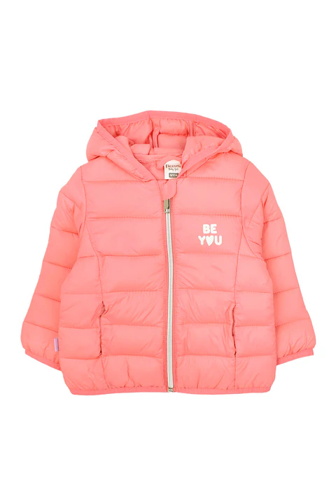 PARKA BEBA FULL ZIPPER CON GORRO ACOLCHADA DAY TO DAY 2520724 CORAL 