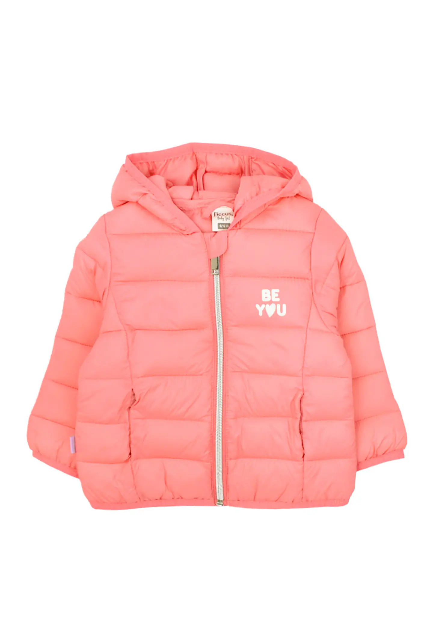 PARKA BEBA FULL ZIPPER CON GORRO ACOLCHADA DAY TO DAY 2520724 CORAL  1