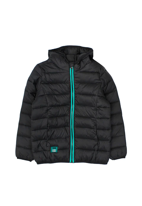 PARKA NIÑO FULL ZIPPER CON GORRO ACOLCHADA DAY TO DAY 2520736 NEGRO