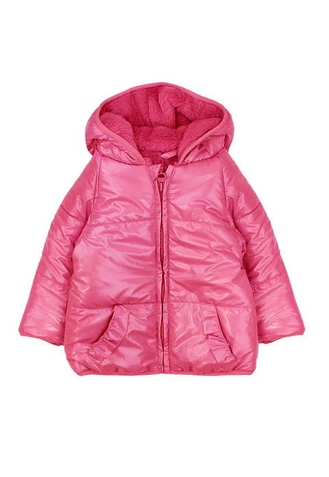 PARKA BEBA FULL ZIPPER CON GORRO ACOLCHADA MOVE 2520219 ROSADO 