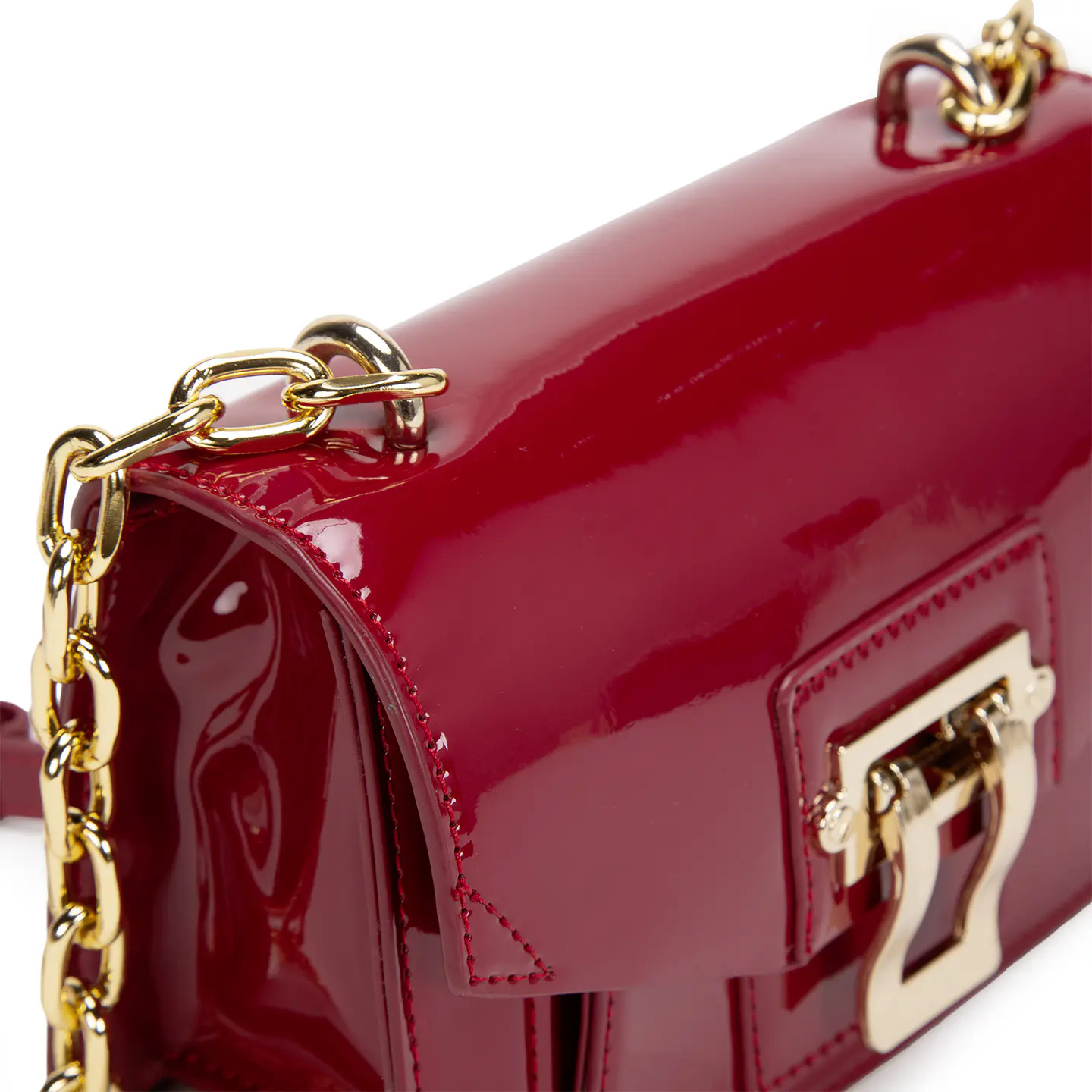 Cartera Retro Con Tapa Pequeña Burdeo CAR3168 4