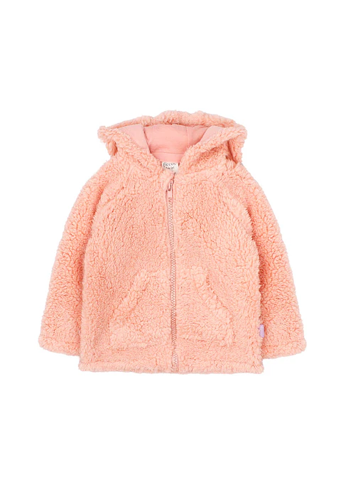 CHAQUETA BEBA FULL ZIPPER CON GORRO PIEL DAY TO DAY 2520723 CORAL