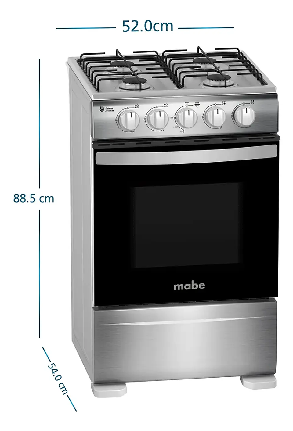 Cocina A Gas Mabe Cmc20Axx-2 – 51 Cm, 4 Quemadores 2