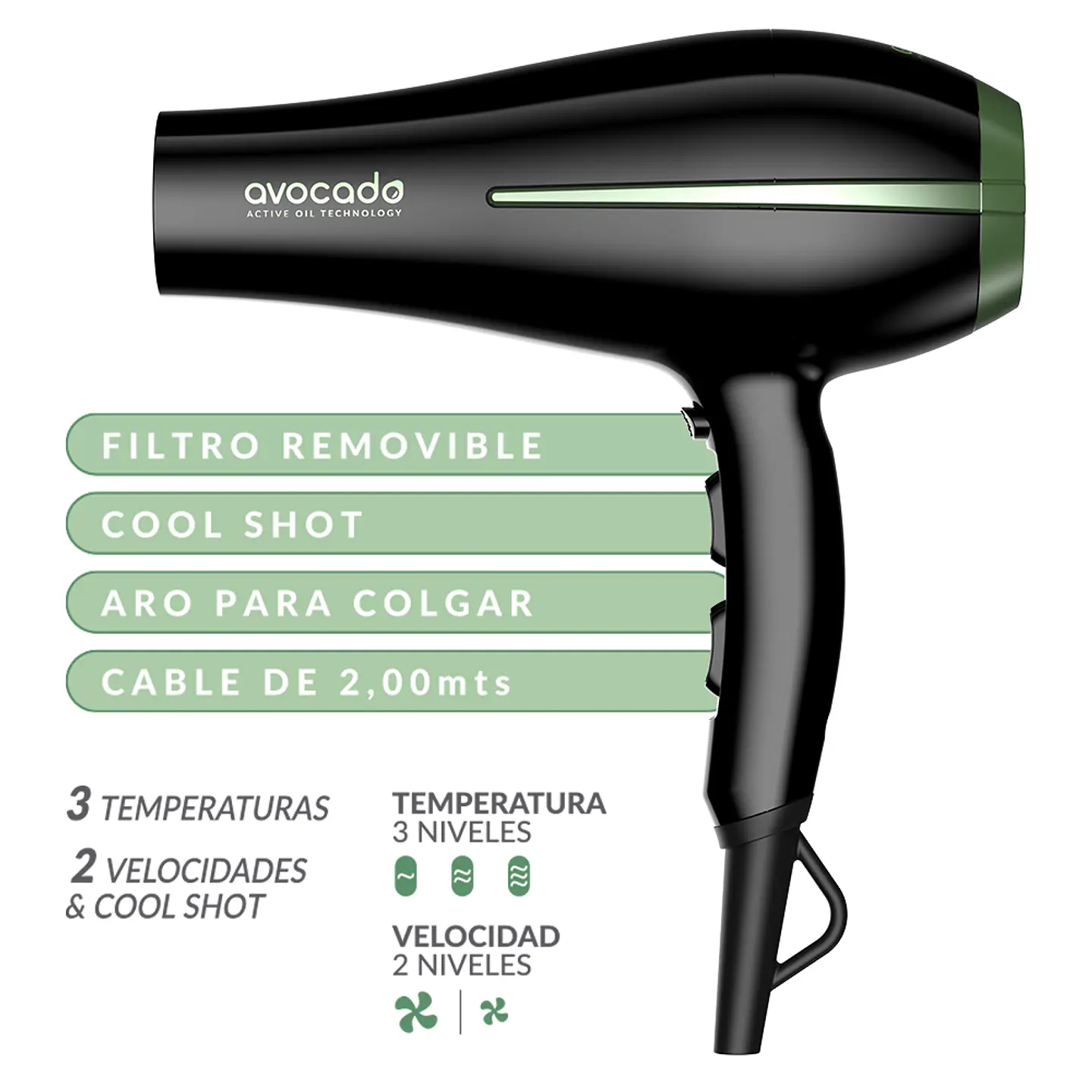 SECADOR DE PELO BORA AVOCADO 220 V GAMA BECHD0000002307 5