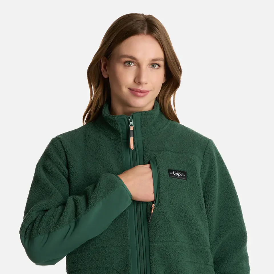 Polar Mujer Hug-Like Shaggy Pro Jacket Verde Botella Lt0702068M10427  2
