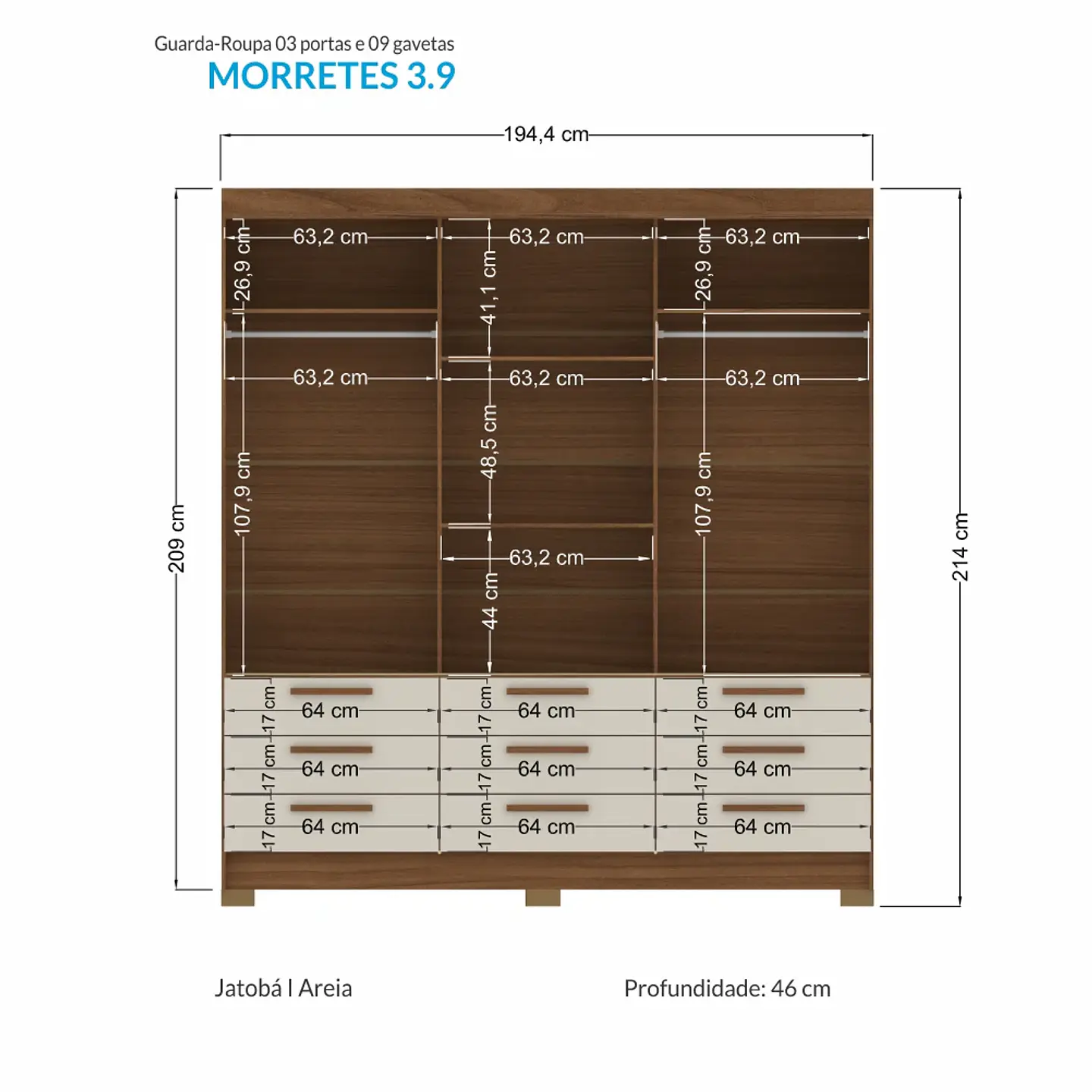 Closet Morretes 3.9 Jatoba/Arena Mb Onessta 20409043 3