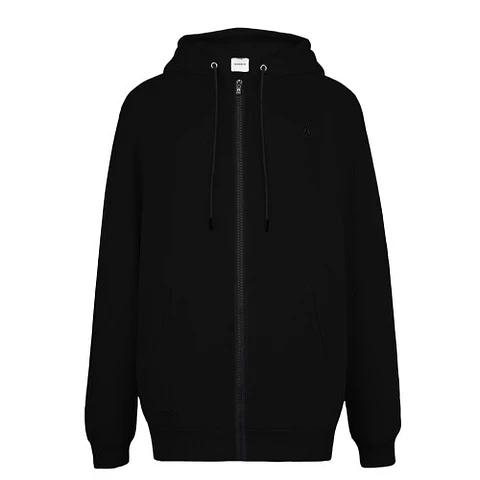 POLERON HOMBRE FULL ZIPPER CON GORRO LISO REGULAR NIXON NEGRO