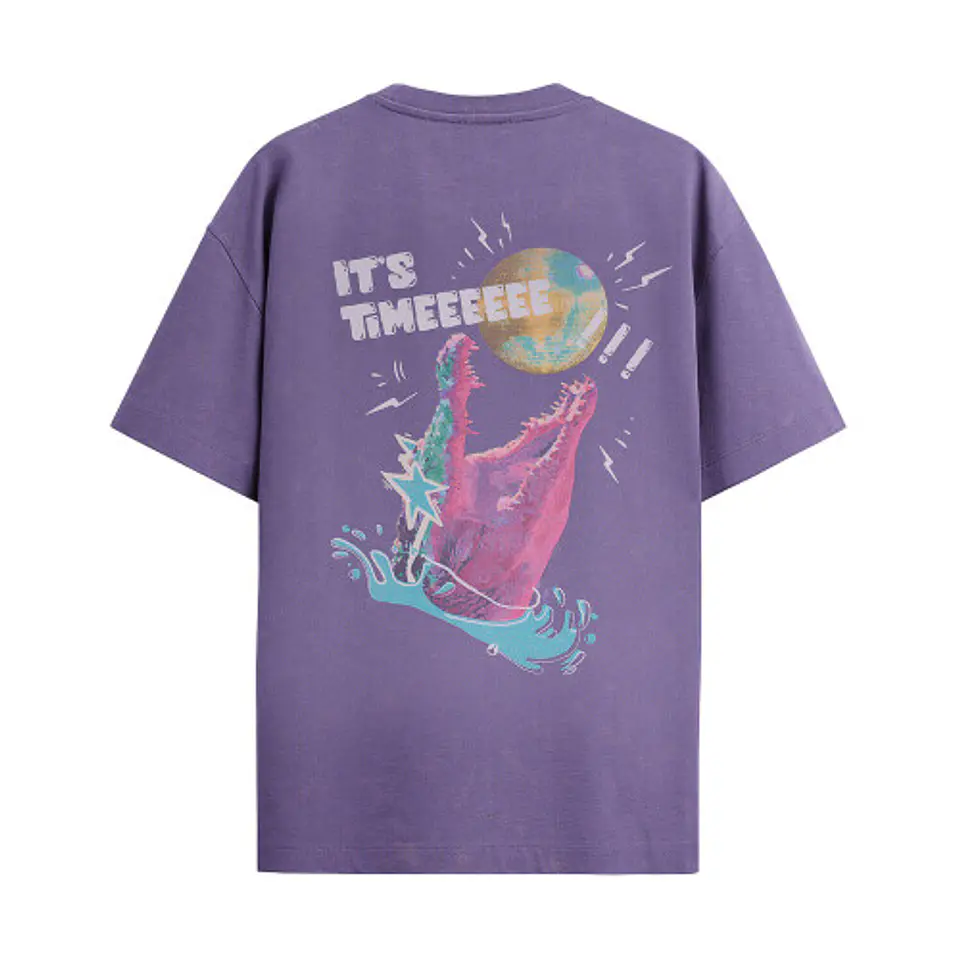 POLERA HOMBRE CUELLO POLO MANGA CORTA ESTAMPADA OVERSIZE NIXON MORADO  2