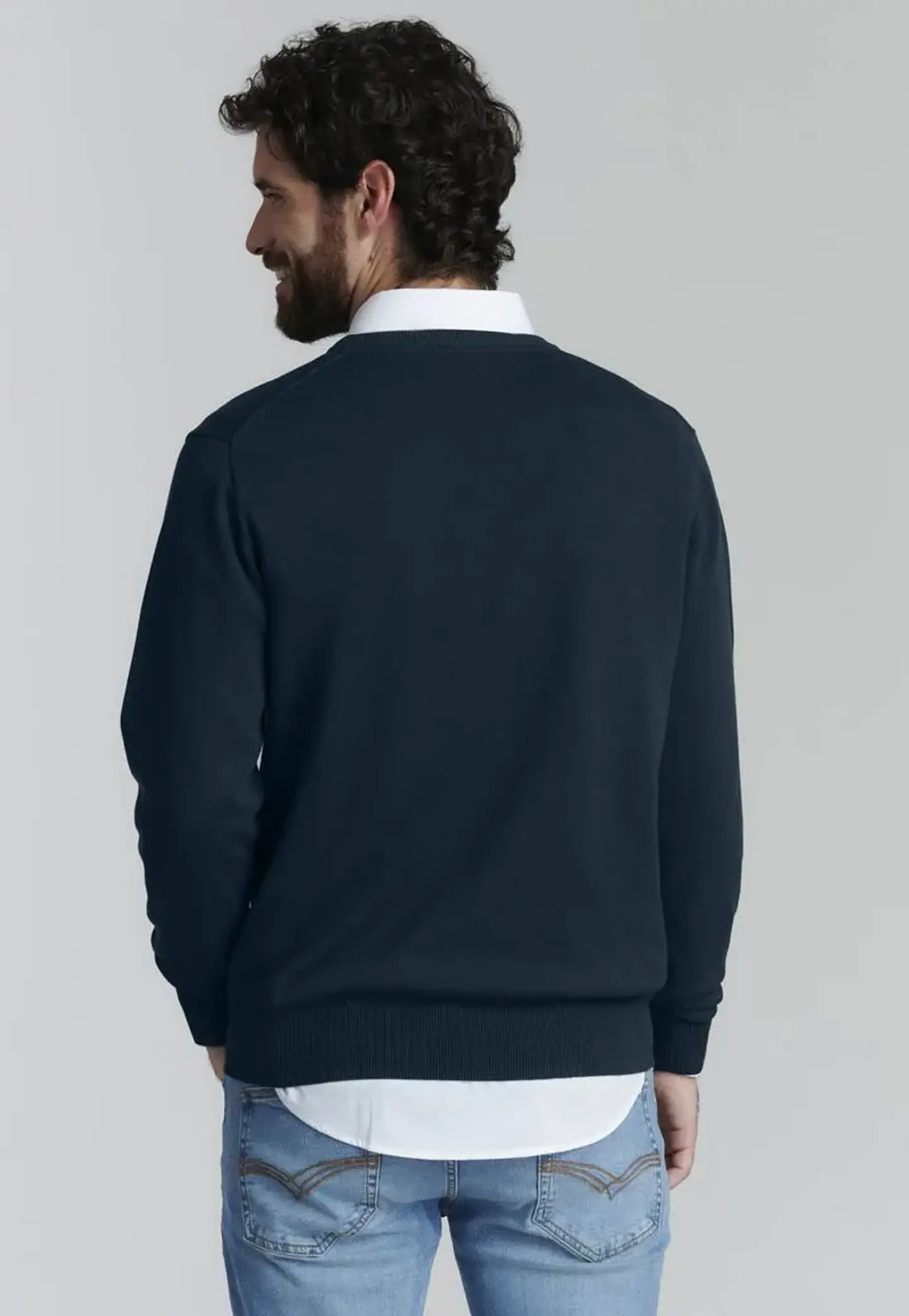 SWEATER CUELLO V LISO SOLIDO F FEROUCH 501601Z003 2