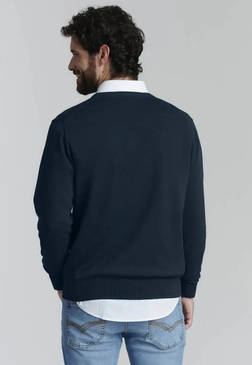 SWEATER CUELLO V LISO SOLIDO F FEROUCH 501601Z003 2