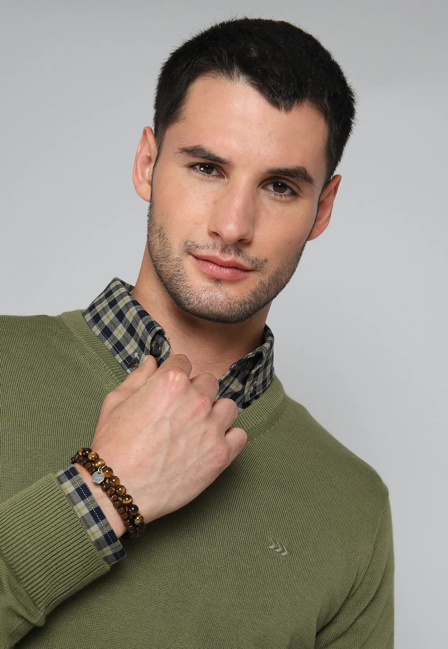 Sweater Cuello V Manga Larga Liso Alg Arrow Sw31030Ve Ver 6