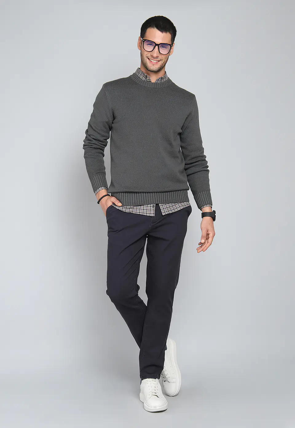 Sweater Cp Liso Arrow Sw31043Gr Gris L 3