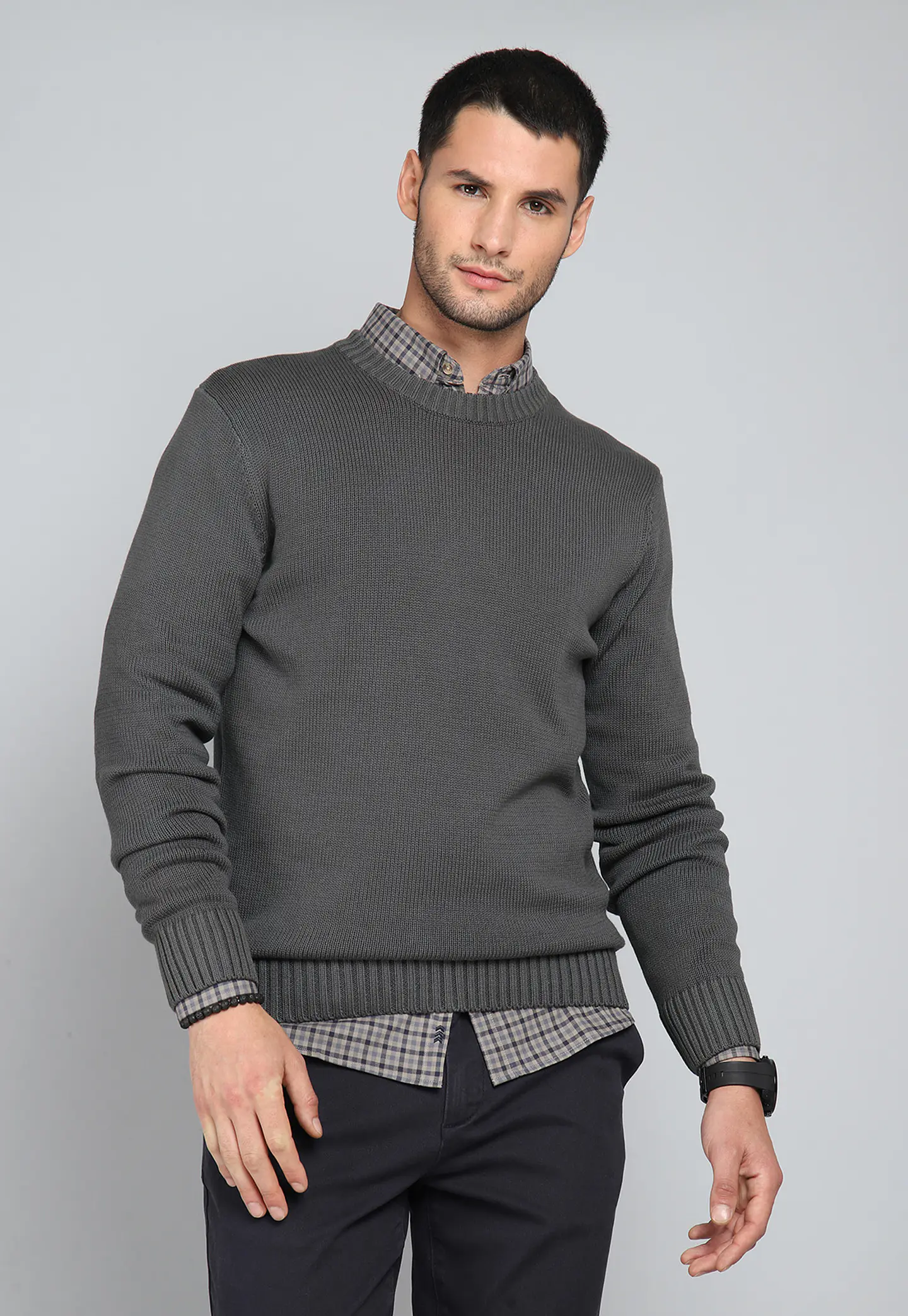 Sweater Cp Liso Arrow Sw31043Gr Gris L 1