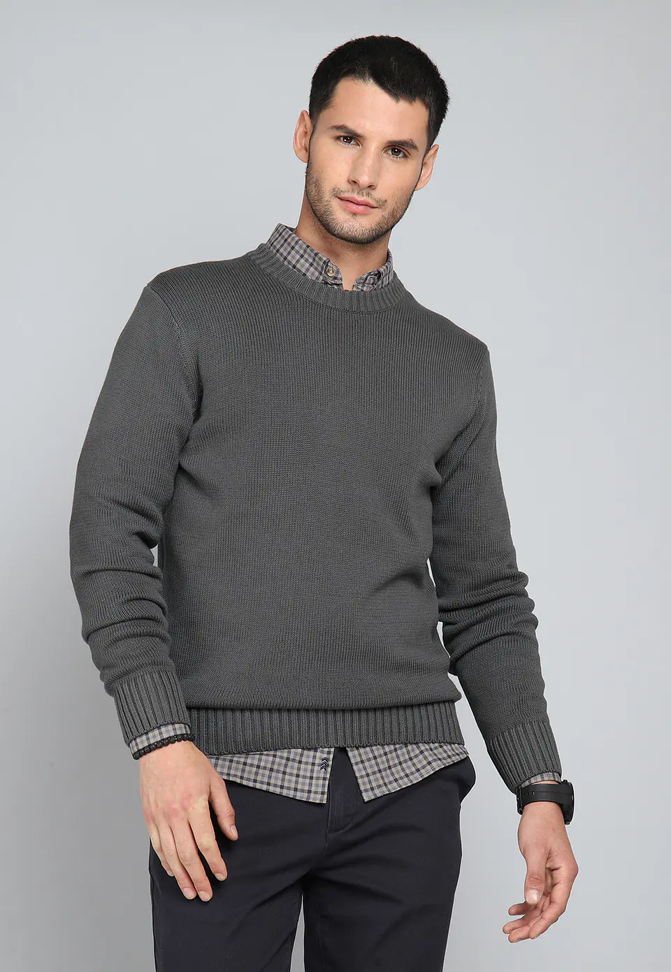 Sweater Cp Liso Arrow Sw31043Gr Gris L 1