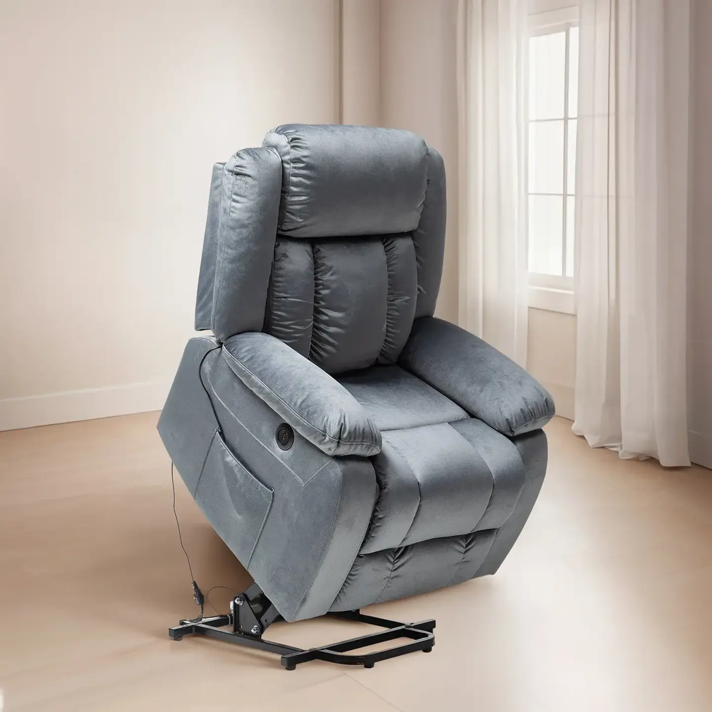 Berger Reclinable Eléctrico Masaje Calor Gris Oscuro Livorno KM8822MDG 2