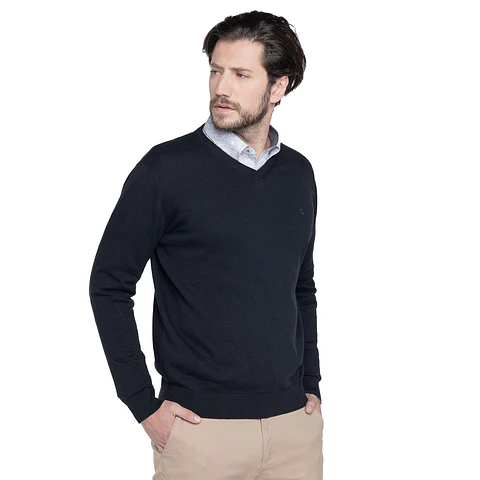 SWEATER CUELLO V LISO VENECIA POTROS PTLI06000N00