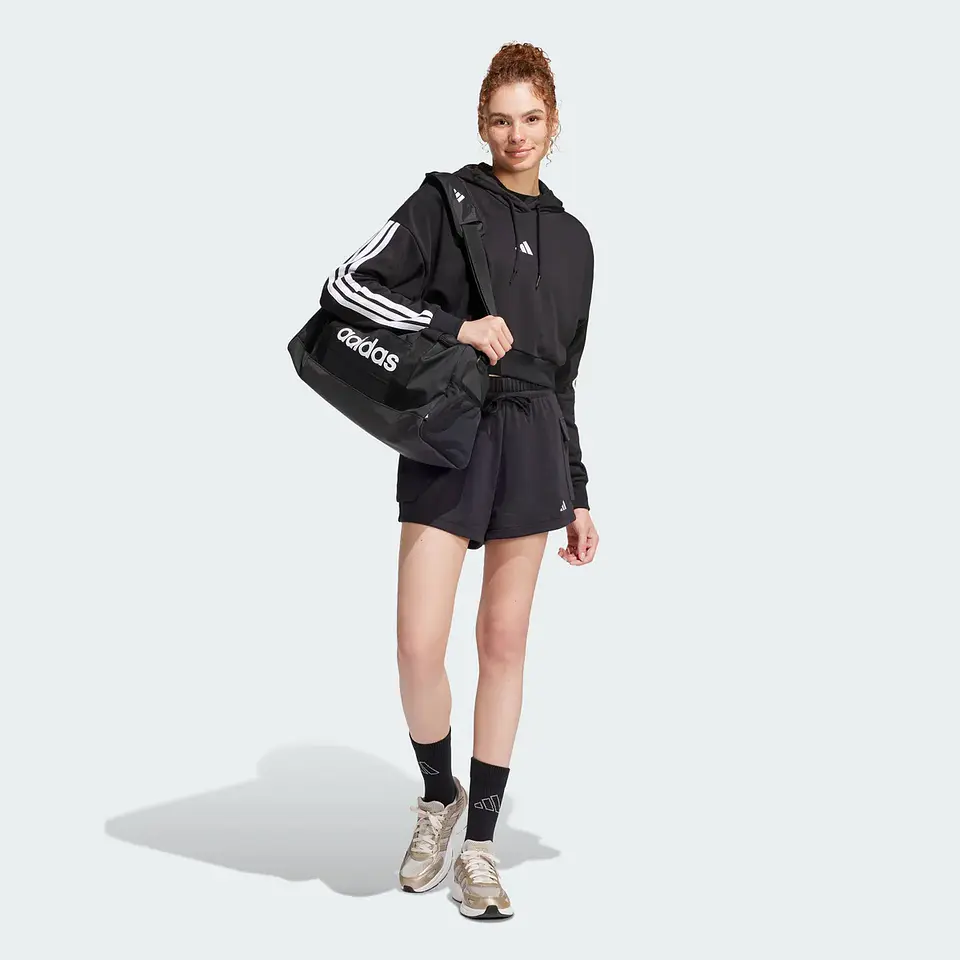 POLERON MUJER CROP CON GORRO W 3S FT CRO HD ADIDAS JE0017 NEGRO 5