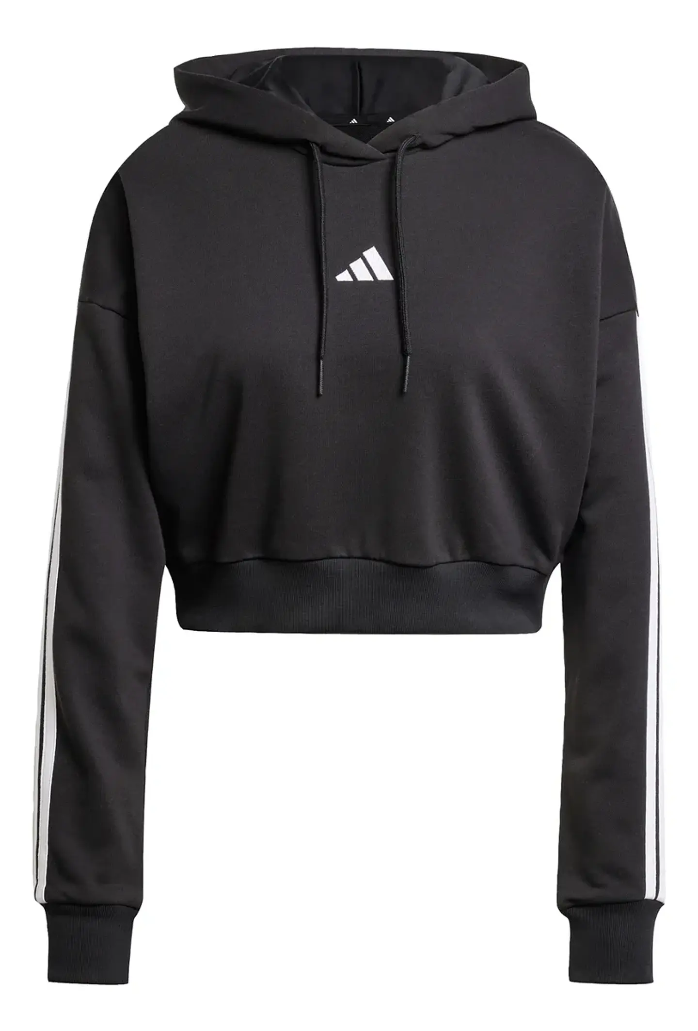 POLERON MUJER CROP CON GORRO W 3S FT CRO HD ADIDAS JE0017 NEGRO 3