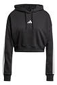 POLERON MUJER CROP CON GORRO W 3S FT CRO HD ADIDAS JE0017 NEGRO - Miniatura 3