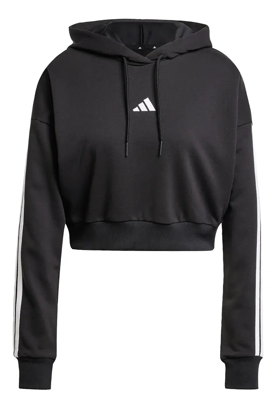 POLERON MUJER CROP CON GORRO W 3S FT CRO HD ADIDAS JE0017 NEGRO 3