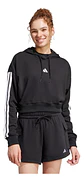 POLERON MUJER CROP CON GORRO W 3S FT CRO HD ADIDAS JE0017 NEGRO - Miniatura 4