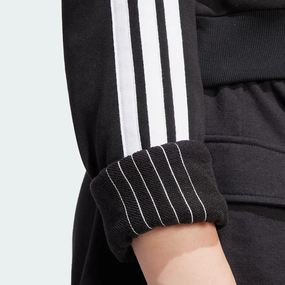 POLERON MUJER CROP CON GORRO W 3S FT CRO HD ADIDAS JE0017 NEGRO 7