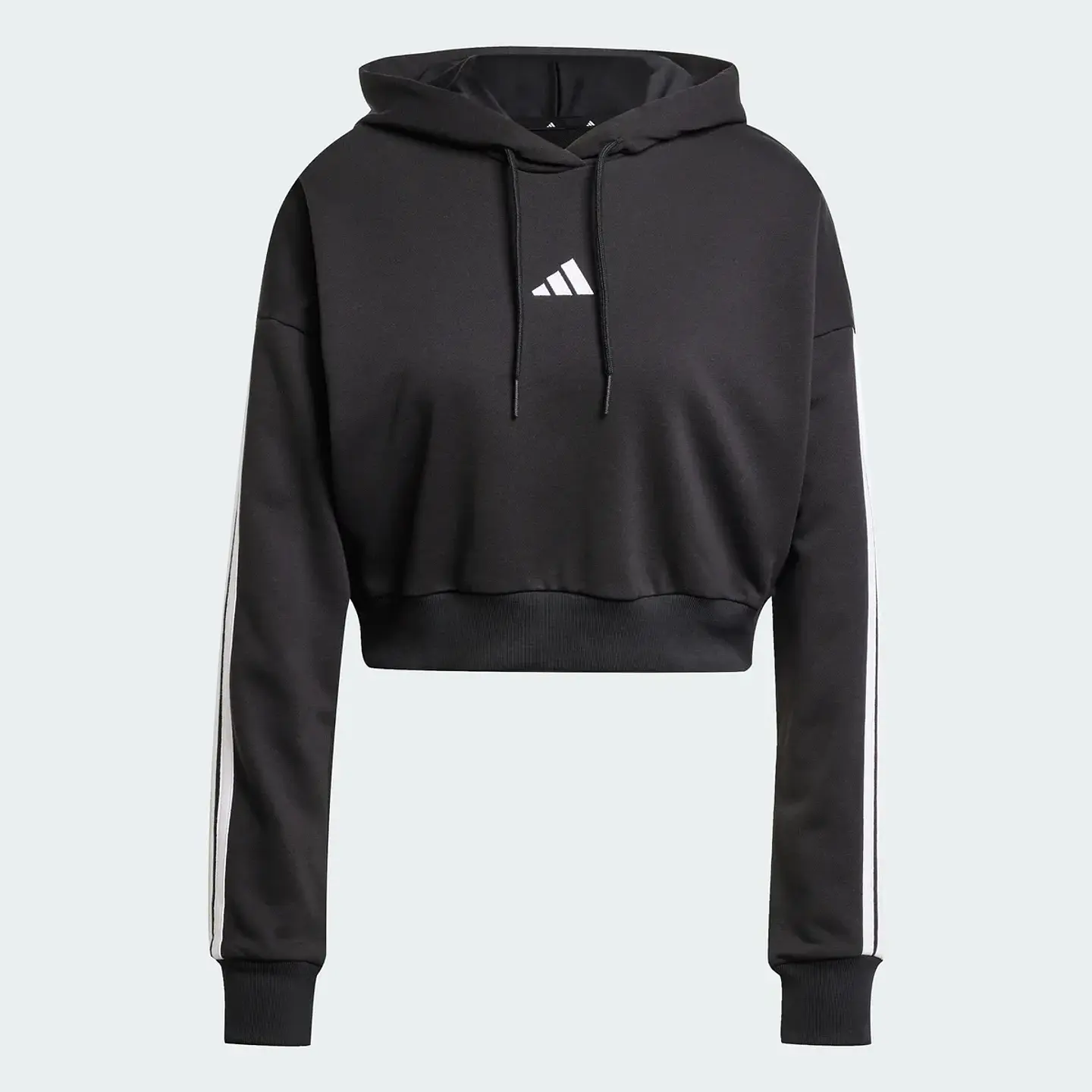 POLERON MUJER CROP CON GORRO W 3S FT CRO HD ADIDAS JE0017 NEGRO 8