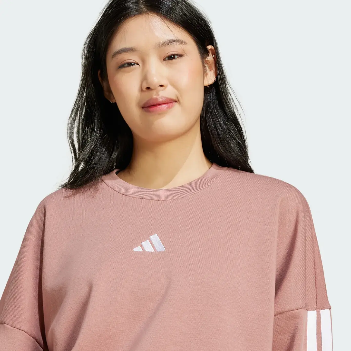 Poleron Mujer C/P W 3S Ft Swt Sportswear Adidas Jd5288 Palo Rosa 7