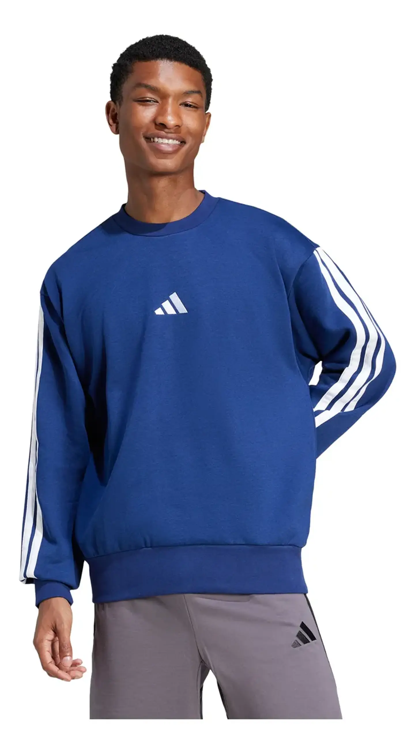 POLERON HOMBRE C/P M 3S FL SWT SPORTSWEAR ADIDAS JE6307 DARK BLUE 4