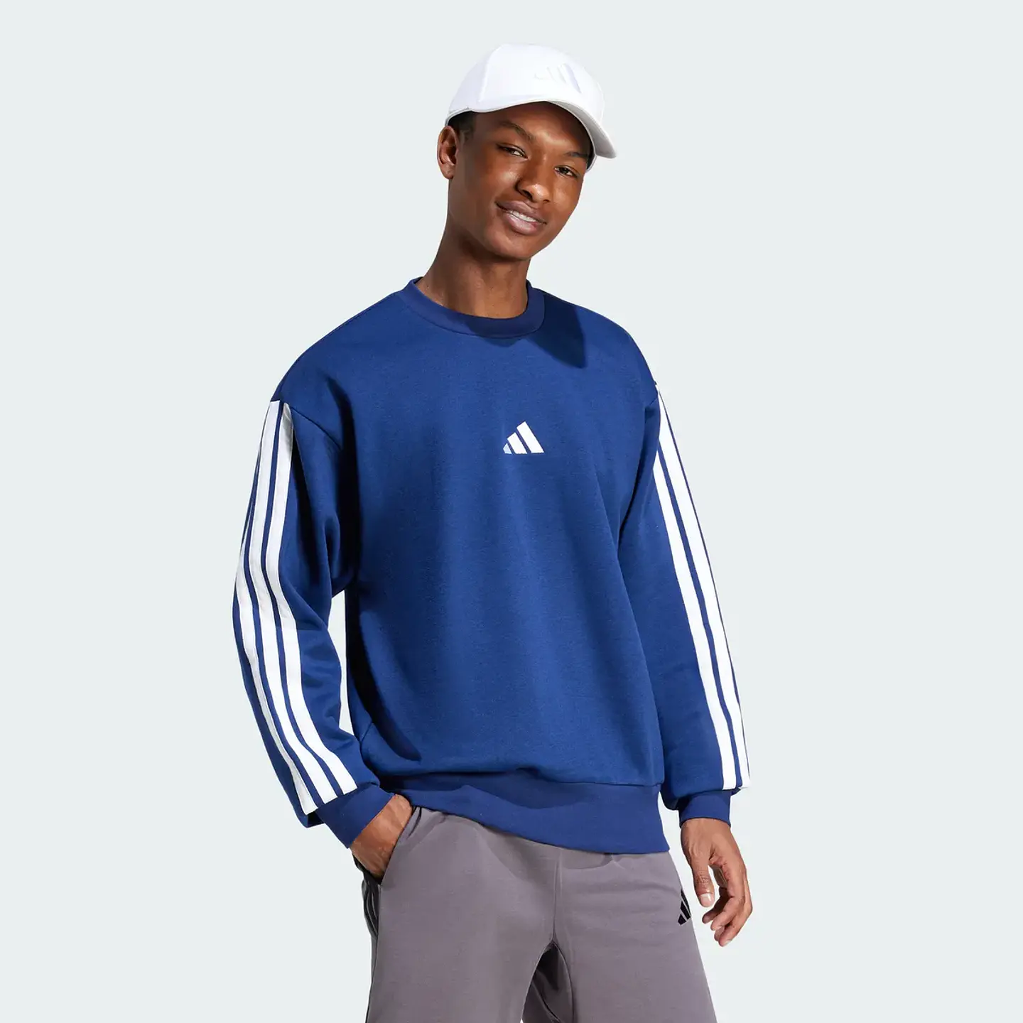 POLERON HOMBRE C/P M 3S FL SWT SPORTSWEAR ADIDAS JE6307 DARK BLUE 2