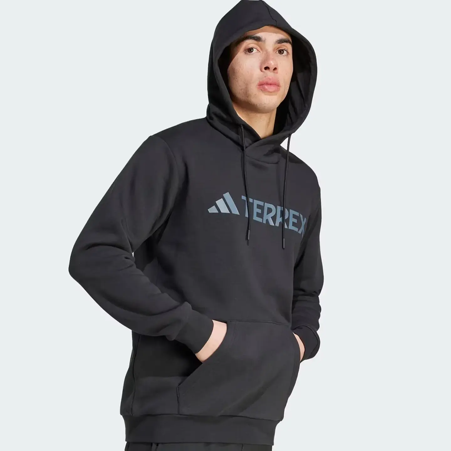 Poleron Hombre Canguro Mt Logo Hd Carry Over Outdoor Adidas Iz3305 Negro 3