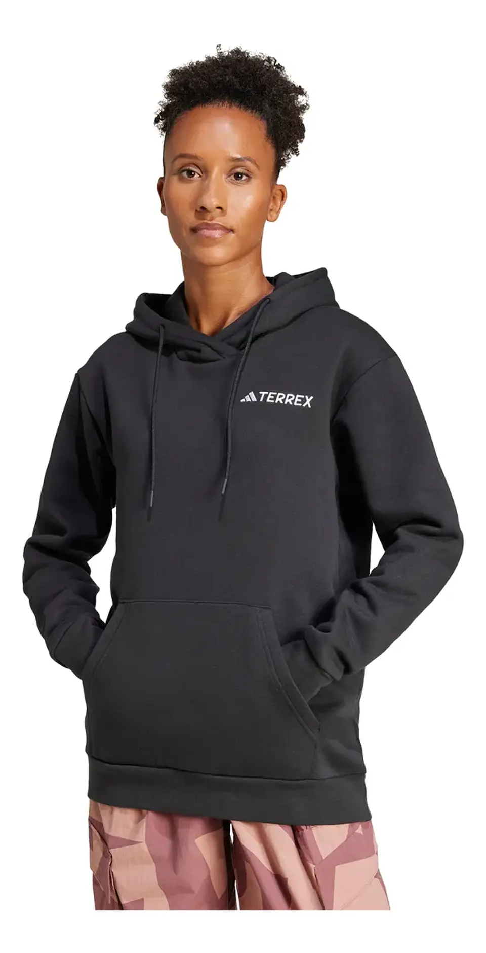POLERON MUJER CANGURO W MT S LOGO HD HIKING ADIDAS IZ3342 NEGRO 1