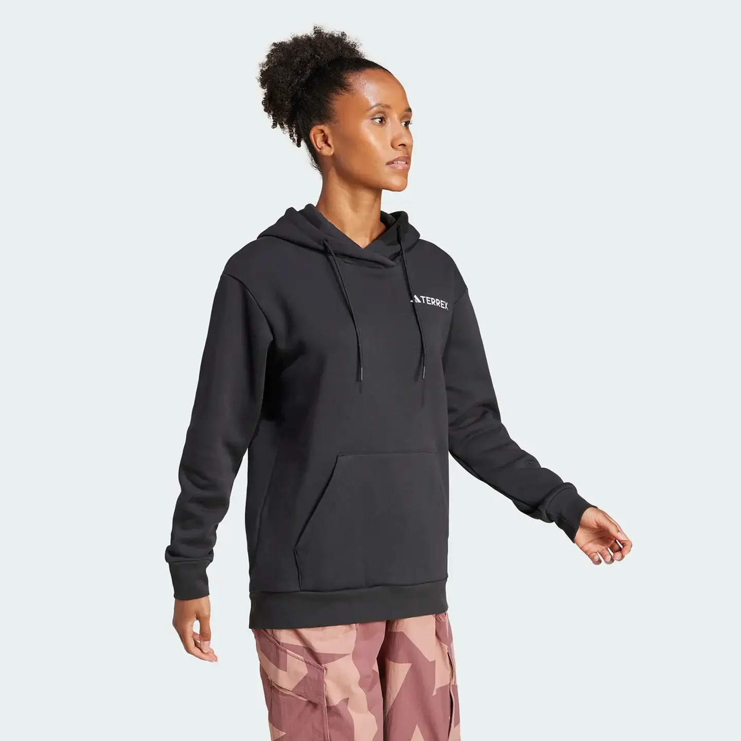 POLERON MUJER CANGURO W MT S LOGO HD HIKING ADIDAS IZ3342 NEGRO 6
