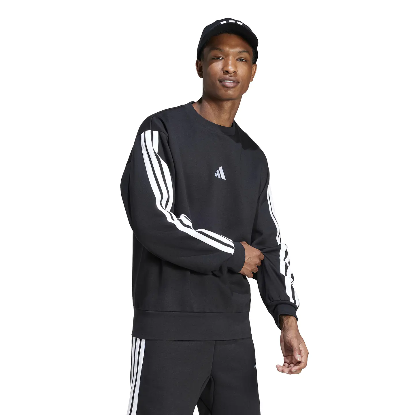POLERON HOMBRE C/P M 3S FL SWT SPORTSWEAR ADIDAS JE6304 NEGRO 4
