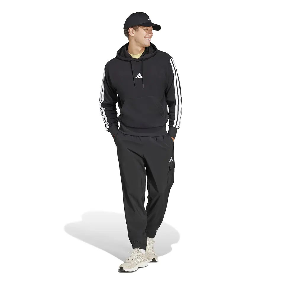 POLERON HOMBRE CANGURO M 3S FT HD SPORTSWEAR ADIDAS JD1874 NEGRO 4