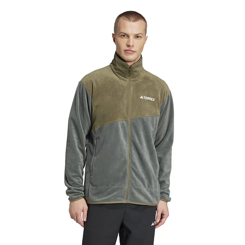 POLAR HOMBRE FULL ZIPPER MT FULL ZIPPER FLEECE HIKING ADIDAS JC9615 VERDE