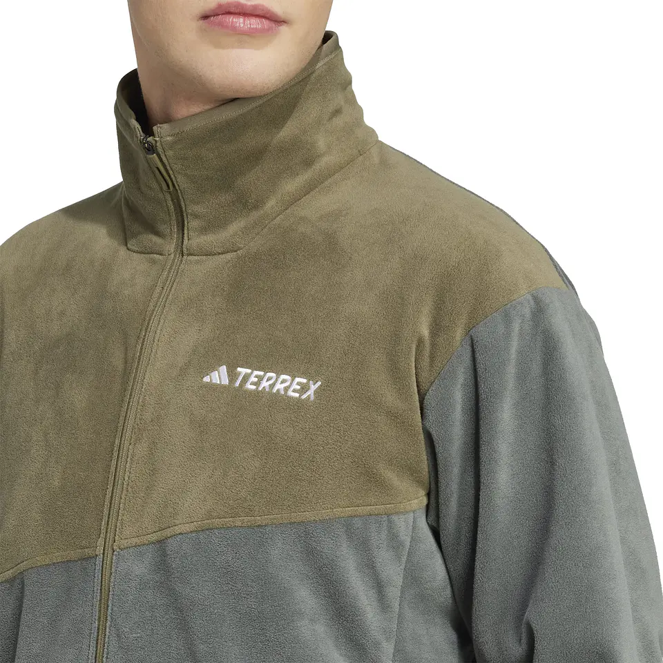 POLAR HOMBRE FULL ZIPPER MT FULL ZIPPER FLEECE HIKING ADIDAS JC9615 VERDE 5