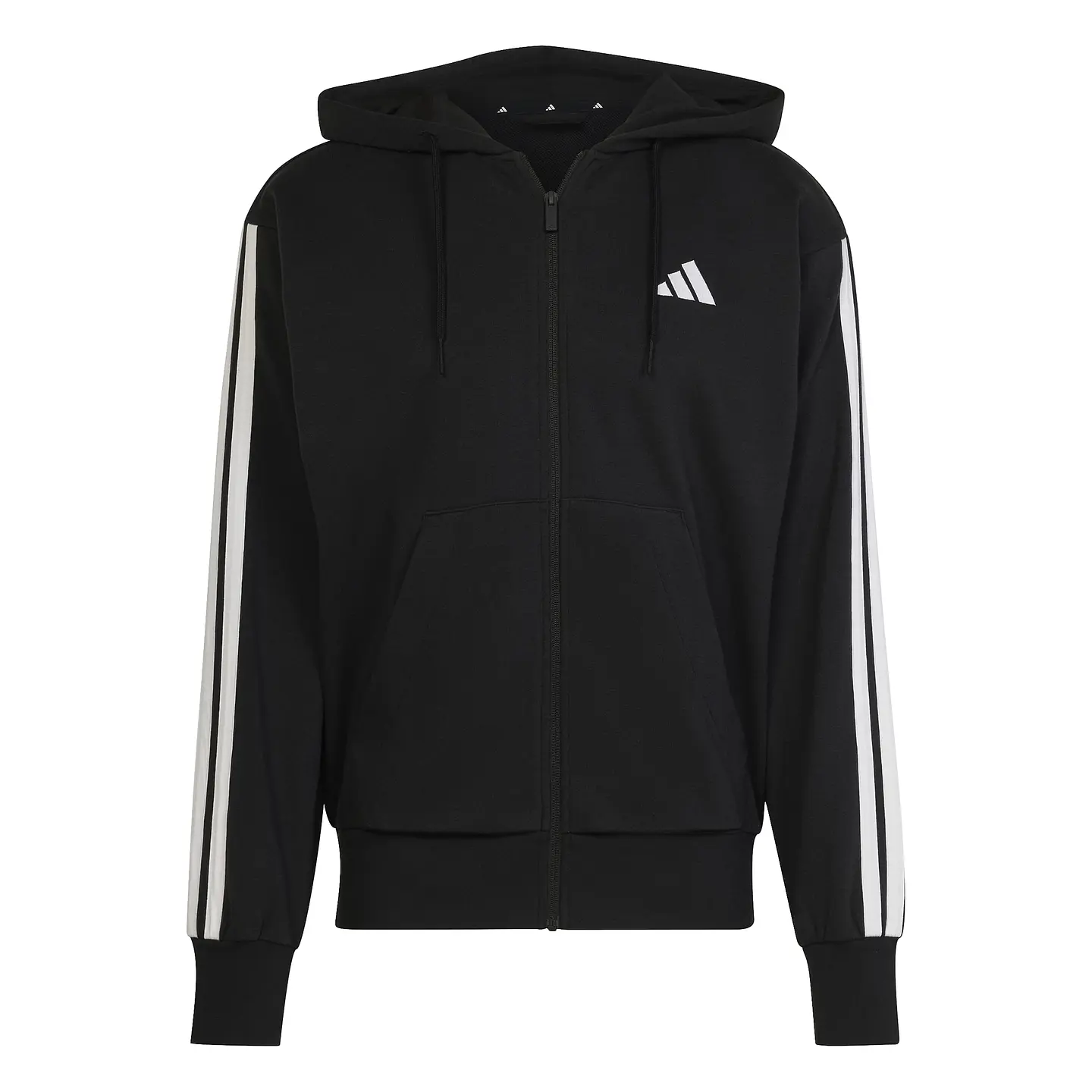 POLERON HOMBRE FULL ZIPPER CON GORRO HD SPORTSWEAR ADIDAS JD1877 NEGRO 2