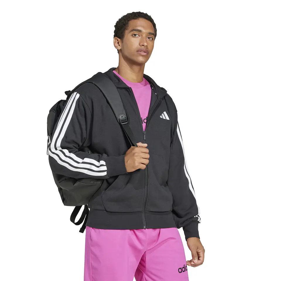 POLERON HOMBRE FULL ZIPPER CON GORRO HD SPORTSWEAR ADIDAS JD1877 NEGRO 4