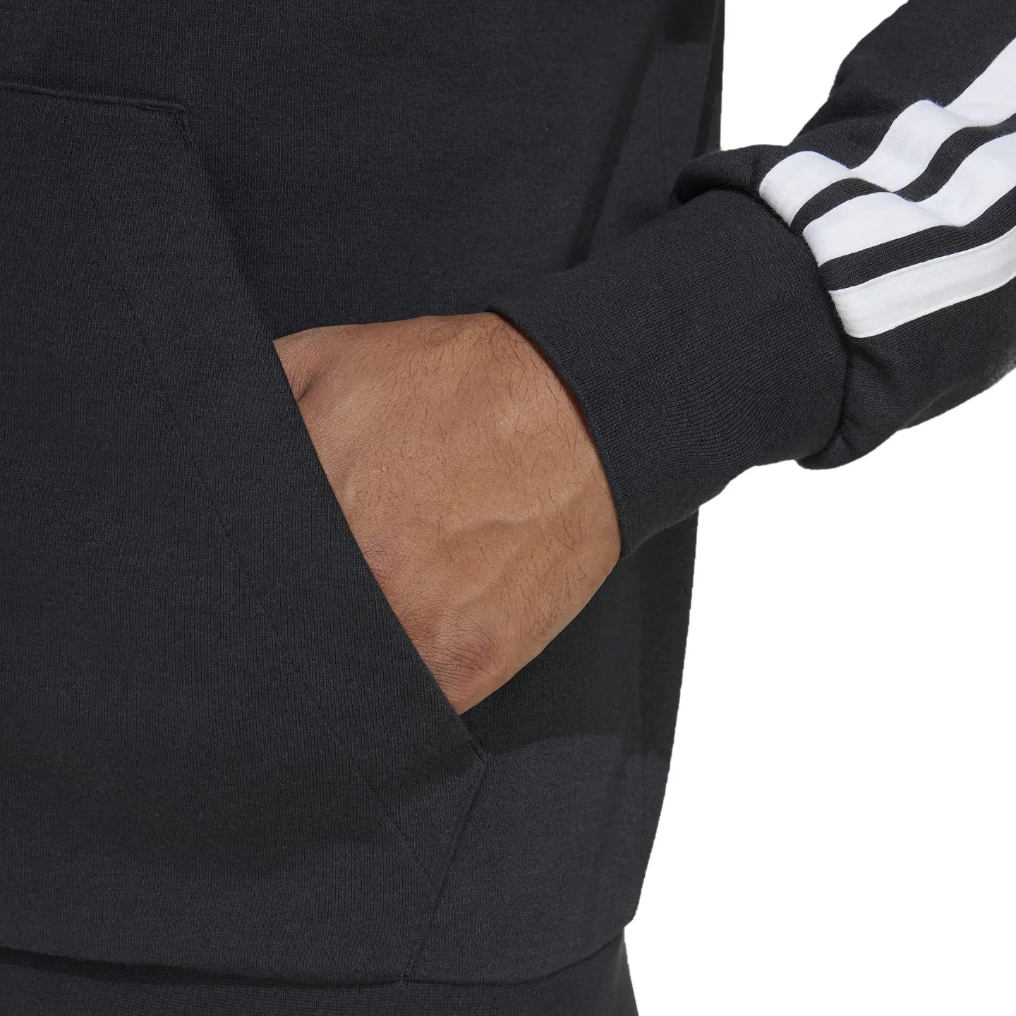 POLERON HOMBRE FULL ZIPPER CON GORRO HD SPORTSWEAR ADIDAS JD1877 NEGRO 6