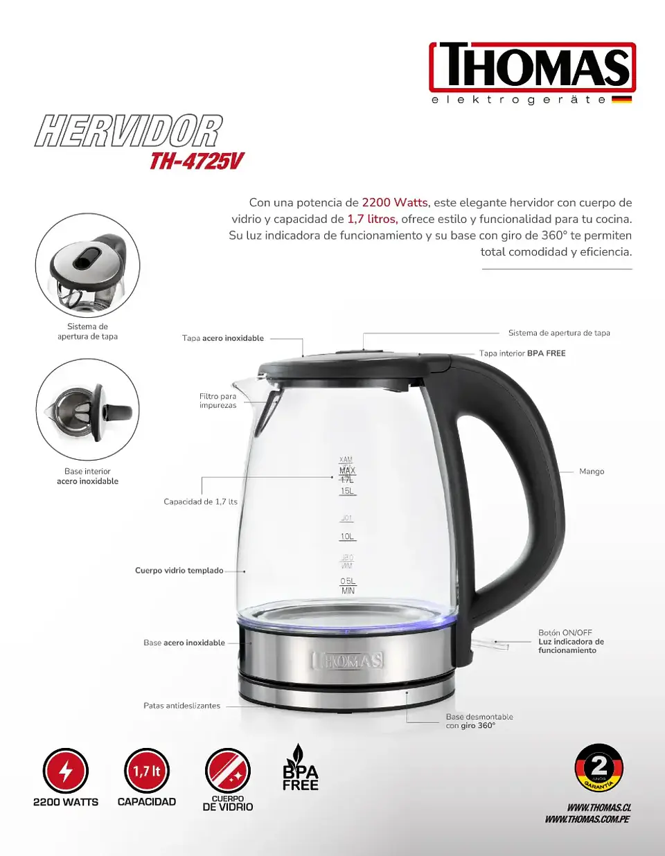 Hervidor Thomas Th-4725V 8